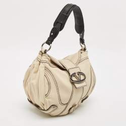 Valentino Cream/Black Leather Catch Hobo