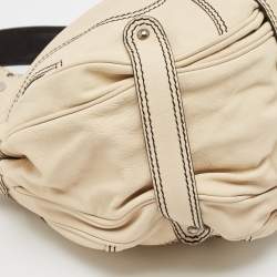 Valentino Cream/Black Leather Catch Hobo
