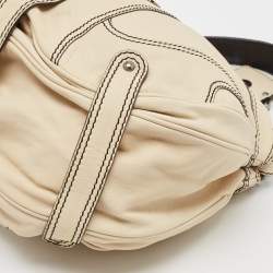 Valentino Cream/Black Leather Catch Hobo
