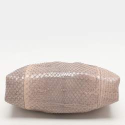 Pre Owned Valentino Beige Python Chain Frame Clutch