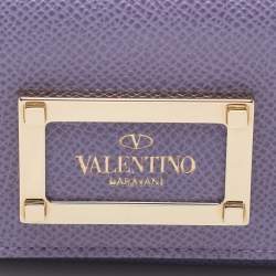 مملوكة مسبقًا Valentino Purple Leather Card Case