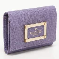 مملوكة مسبقًا Valentino Purple Leather Card Case