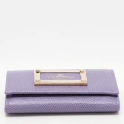 مملوكة مسبقًا Valentino Purple Leather Card Case