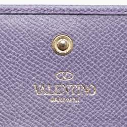 مملوكة مسبقًا Valentino Purple Leather Card Case