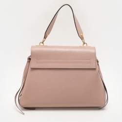 Pre Owned Valentino Rose Cannelle Leather Small VRING Top Handle Bag