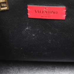Pre Owned Valentino Rose Cannelle Leather Small VRING Top Handle Bag