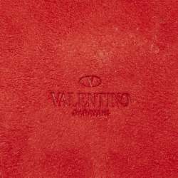 Valentino Red Patent Leather Crystals Catch Flap Continental Wallet