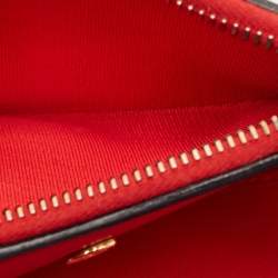Pre Owned Valentino Red Leather VLogo Bifold Card Case