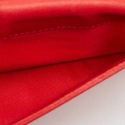 Pre Owned Valentino Red Leather VLogo Bifold Card Case