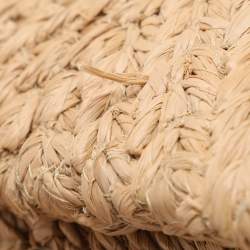 Pre Owned Valentino Beige/Brown Leather and Raffia Medium One Stud Tote