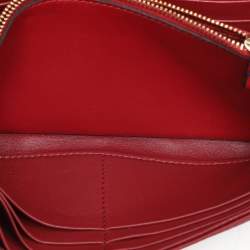 Pre Owned Valentino Burgundy Leather Rockstud Spike Continental Wallet