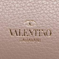 Valentino Beige Leather Rockstud Crossbody Flap Bag