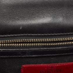 Pre Owned Valentino Black Leather Small Rockstud Glam Lock Flap Bag