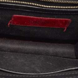 Pre Owned Valentino Black Leather Small Rockstud Glam Lock Flap Bag