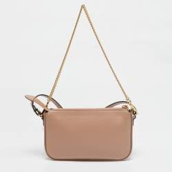Valentino Beige Leather Mini VLogo Crossbody Bag