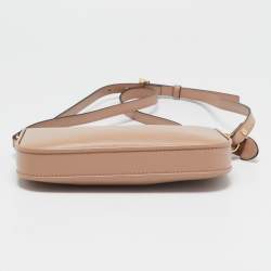 Valentino Beige Leather Mini VLogo Crossbody Bag