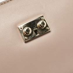 Pre Owned Valentino Beige Leather Small Rockstud Glam Lock Flap Bag