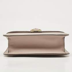 Pre Owned Valentino Beige Leather Small Rockstud Glam Lock Flap Bag