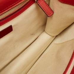 Valentino Red Leather Large Glam Lock Flap Bag