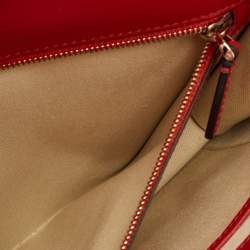 Valentino Red Leather Large Glam Lock Flap Bag