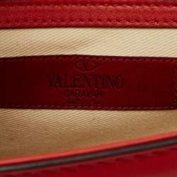Valentino Red Leather Large Glam Lock Flap Bag