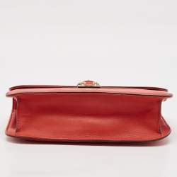 Valentino Red Leather Large Glam Lock Flap Bag