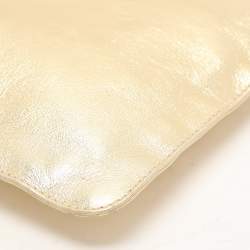 Valentino Gold Leather Wristlet Clutch