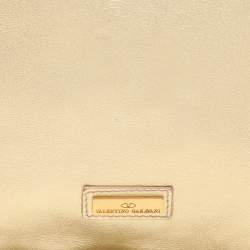 Valentino Gold Leather Wristlet Clutch