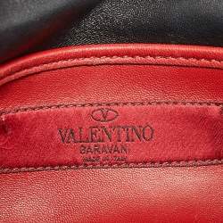 Pre Owned Valentino Black Quilted Leather Small Rockstud Spike Chain Bag