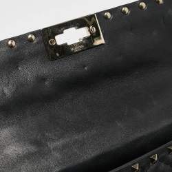 Pre Owned Valentino Black Quilted Leather Small Rockstud Spike Chain Bag