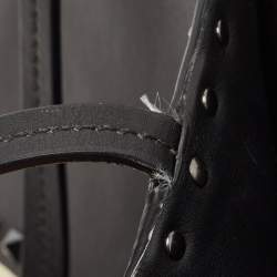 Pre Owned Valentino Black/Ivory Leather Rockstud Shopper Tote