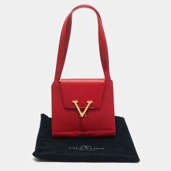 Pre Owned Valentino Red Leather Vintage Satchel