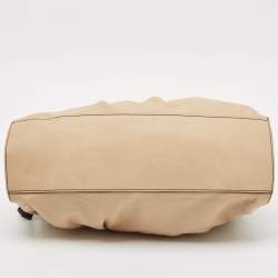 Valentino Beige/Black Leather and Watersnake Lacca Fleur Frame Satchel