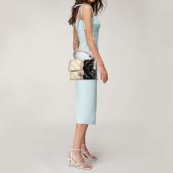 Valentino Tricolor Quilted Leather and Snakeskin Medium Candystud Top Handle Bag