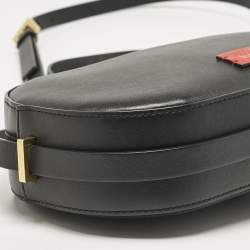 Pre Owned Valentino Black Leather Vlogo Walk Crossbody Bag