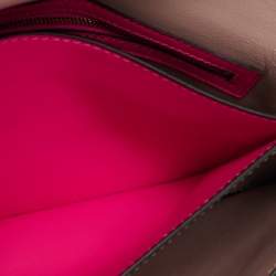 Pre Owned Valentino Hot Pink Leather Rockstud Flap Wristlet Clutch