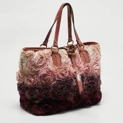 Pre Owned Valentino Multicolor Patent Leather and Satin Rosier Tote