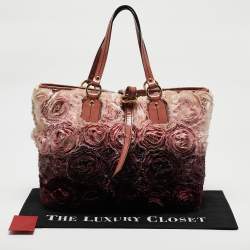 Pre Owned Valentino Multicolor Patent Leather and Satin Rosier Tote