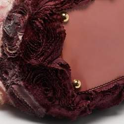 Pre Owned Valentino Multicolor Patent Leather and Satin Rosier Tote