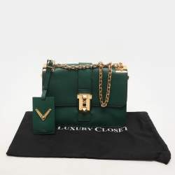 Valentino Green Leather Rockstud Shoulder Bag