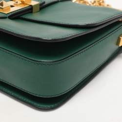Valentino Green Leather Rockstud Shoulder Bag