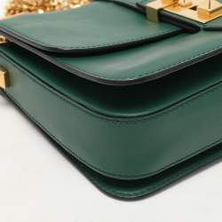 Valentino Green Leather Rockstud Shoulder Bag