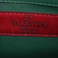 Valentino Green Leather Rockstud Shoulder Bag