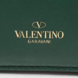 Valentino Green Leather Rockstud Shoulder Bag