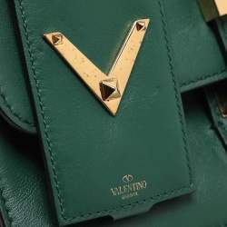 Valentino Green Leather Rockstud Shoulder Bag