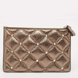 Valentino Metallic Quilted Leather Rockstud Pouch 