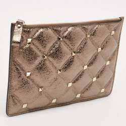 Valentino Metallic Quilted Leather Rockstud Pouch 