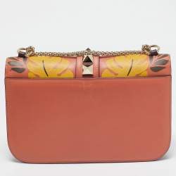 Pre Owned Valentino Multicolor Floral Leather Medium Rockstud Glam Lock Flap Bag