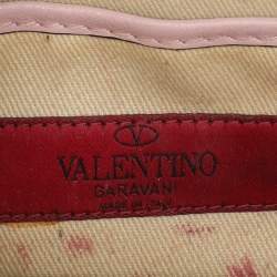 Valentino Light Pink Leather Mini Rockstud Glam Lock Shoulder Bag