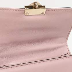 Valentino Light Pink Leather Mini Rockstud Glam Lock Shoulder Bag